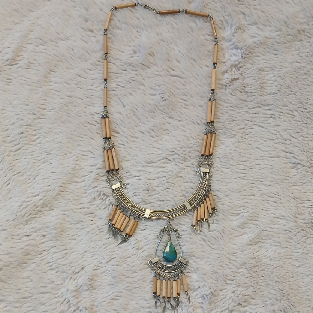 Free People Silver Turquoise Necklace